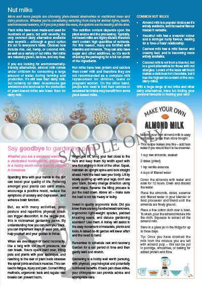 Sample newsletter page three